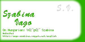 szabina vago business card